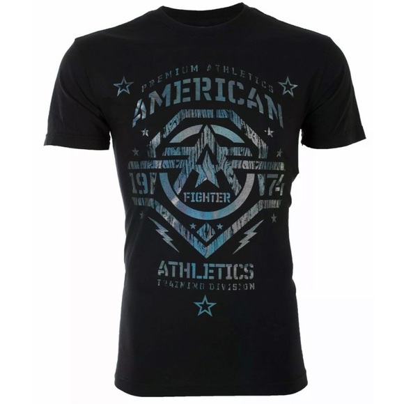 AMERICAN FIGHTER New Mexico Black Hologram Athletic Mens Crewneck T-shirt L-3XL - Picture 2 of 7